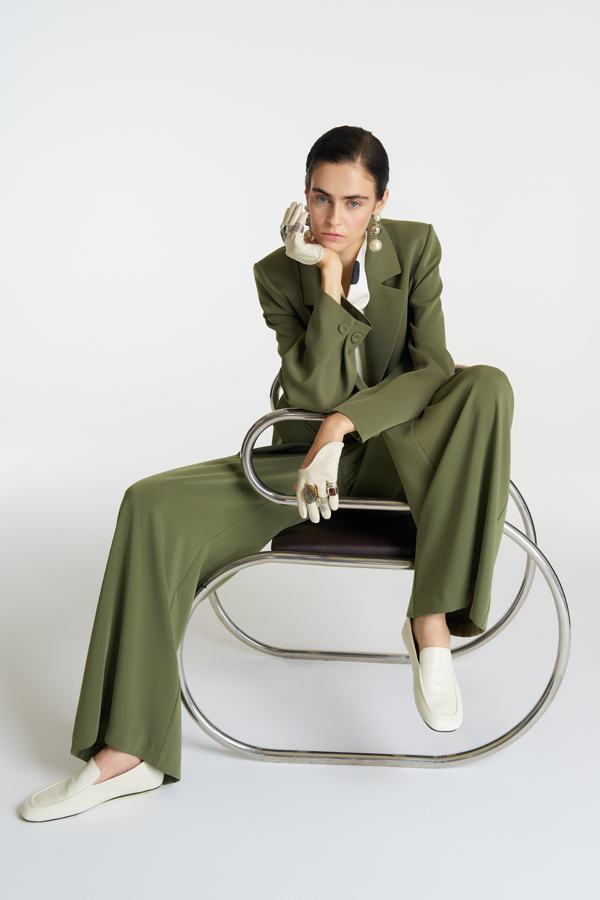Düğme Manşetli Blazer Takım