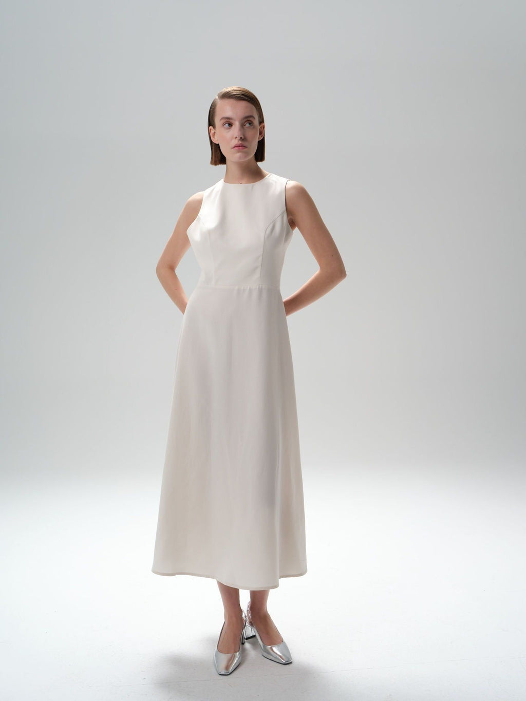 Crew Neck Back Detail Dress