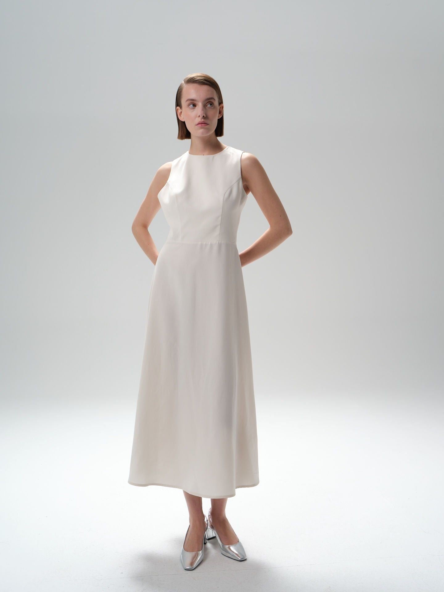 Crew Neck Back Detail Dress