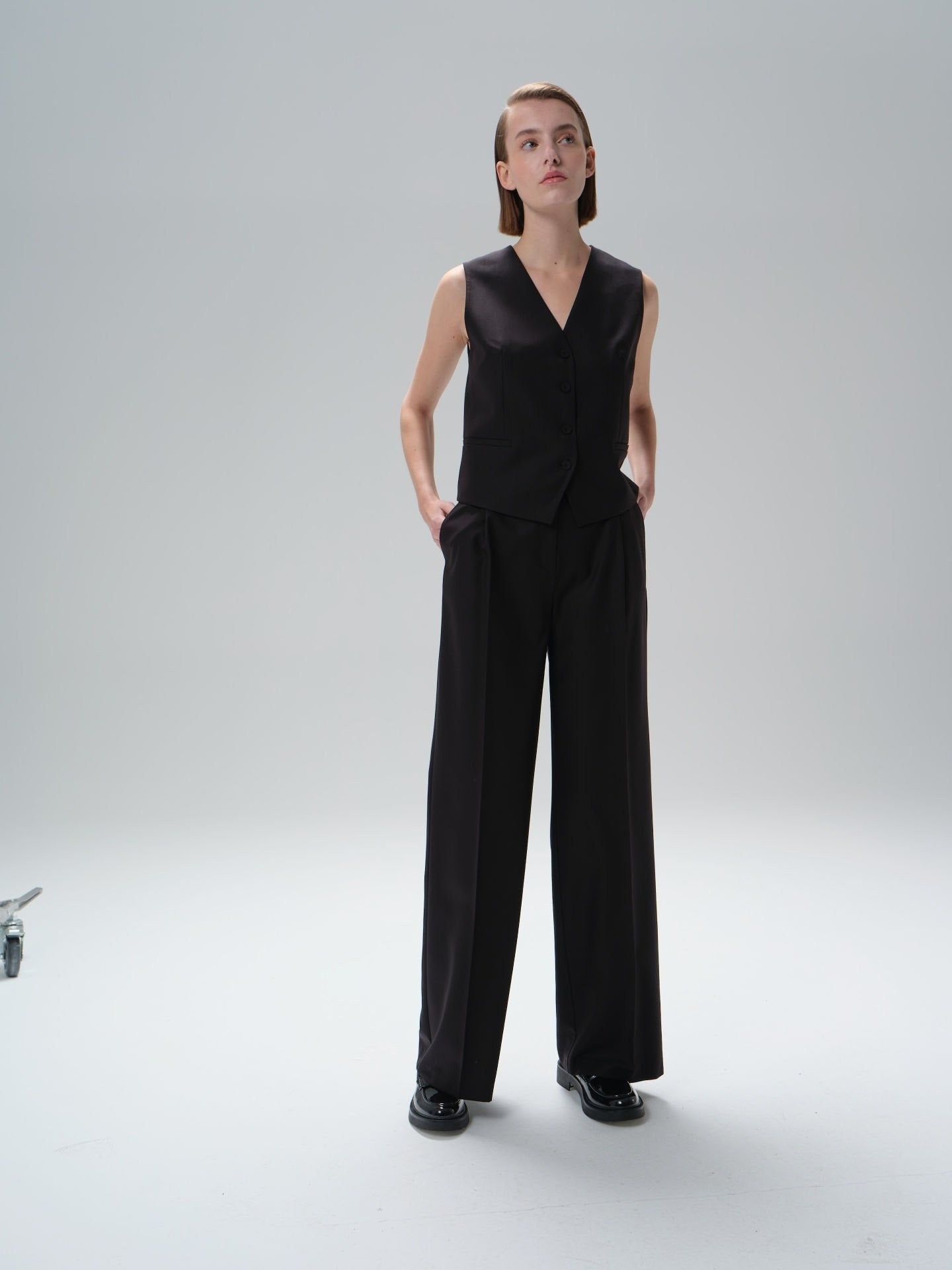 High Waist Pleated Trousers