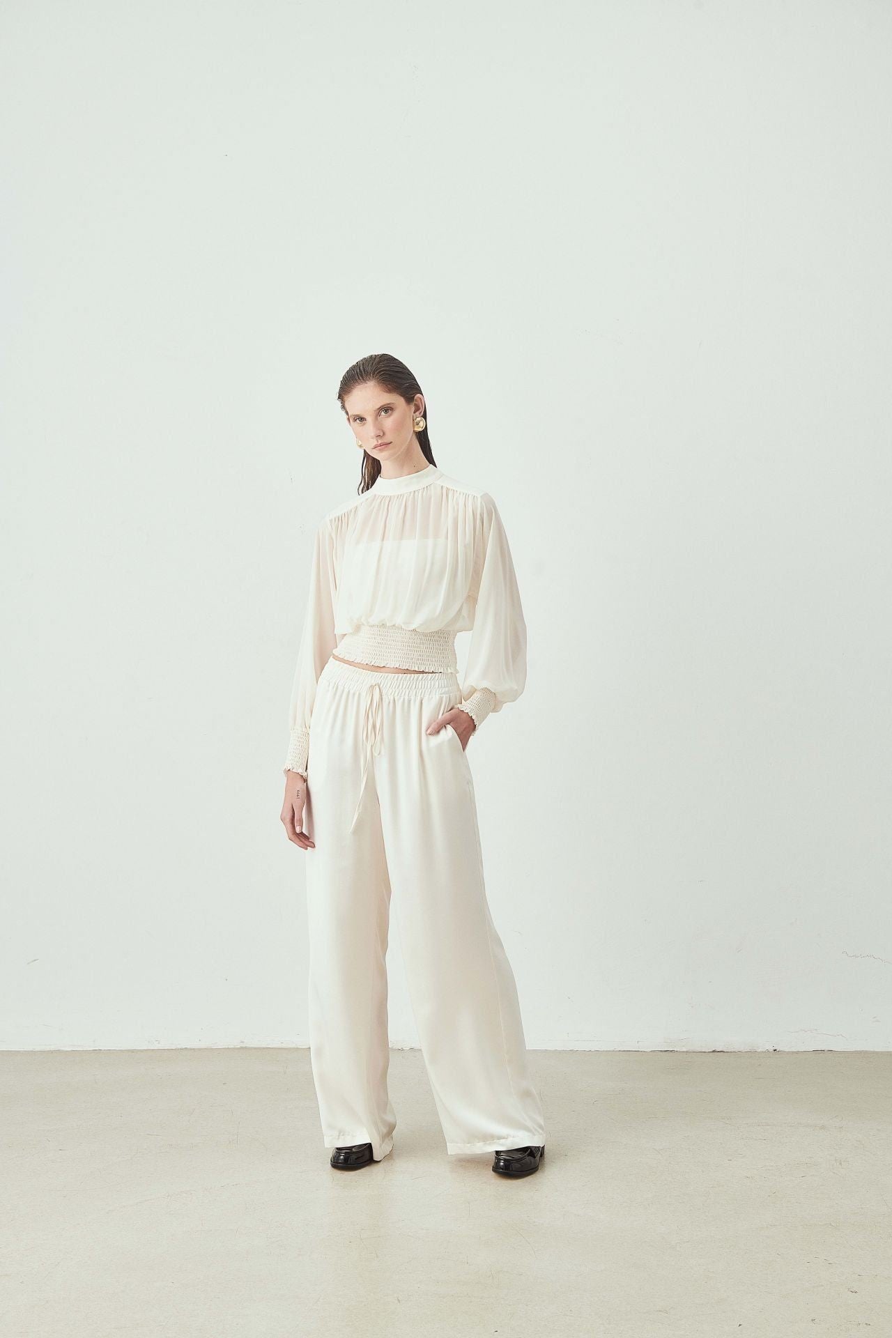 Yüksek Bel Bol Paça Pantolon