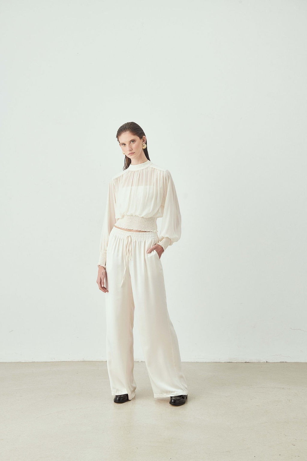 Yüksek Bel Bol Paça Pantolon