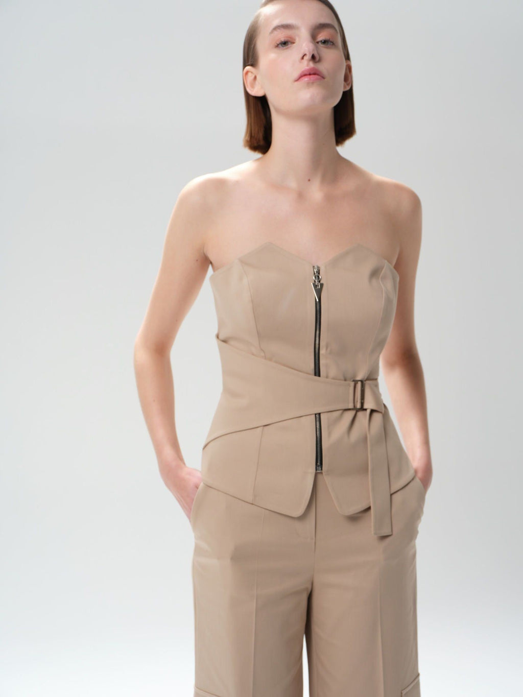 Women's Zipper Detailed Bustier