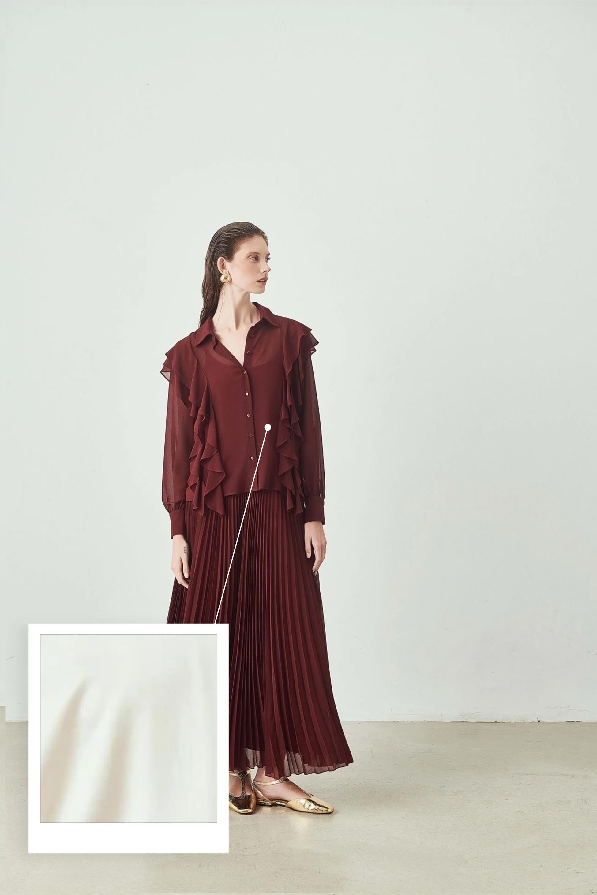 Draped Balloon Sleeve Shirt