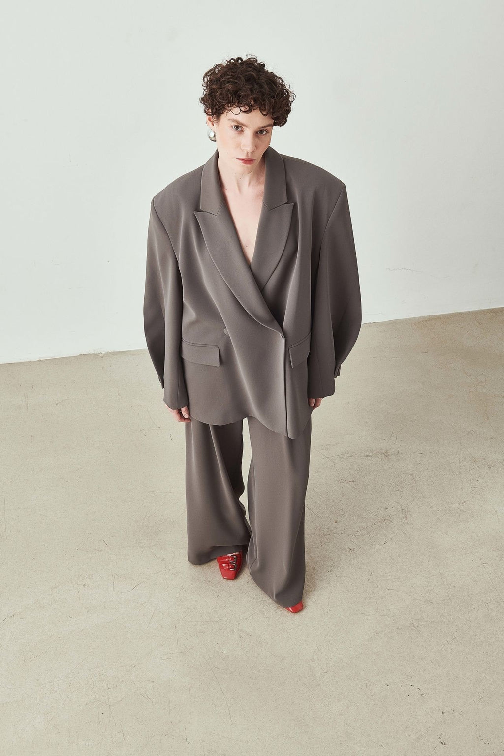 Oversize Kruvaze Yaka Ceket