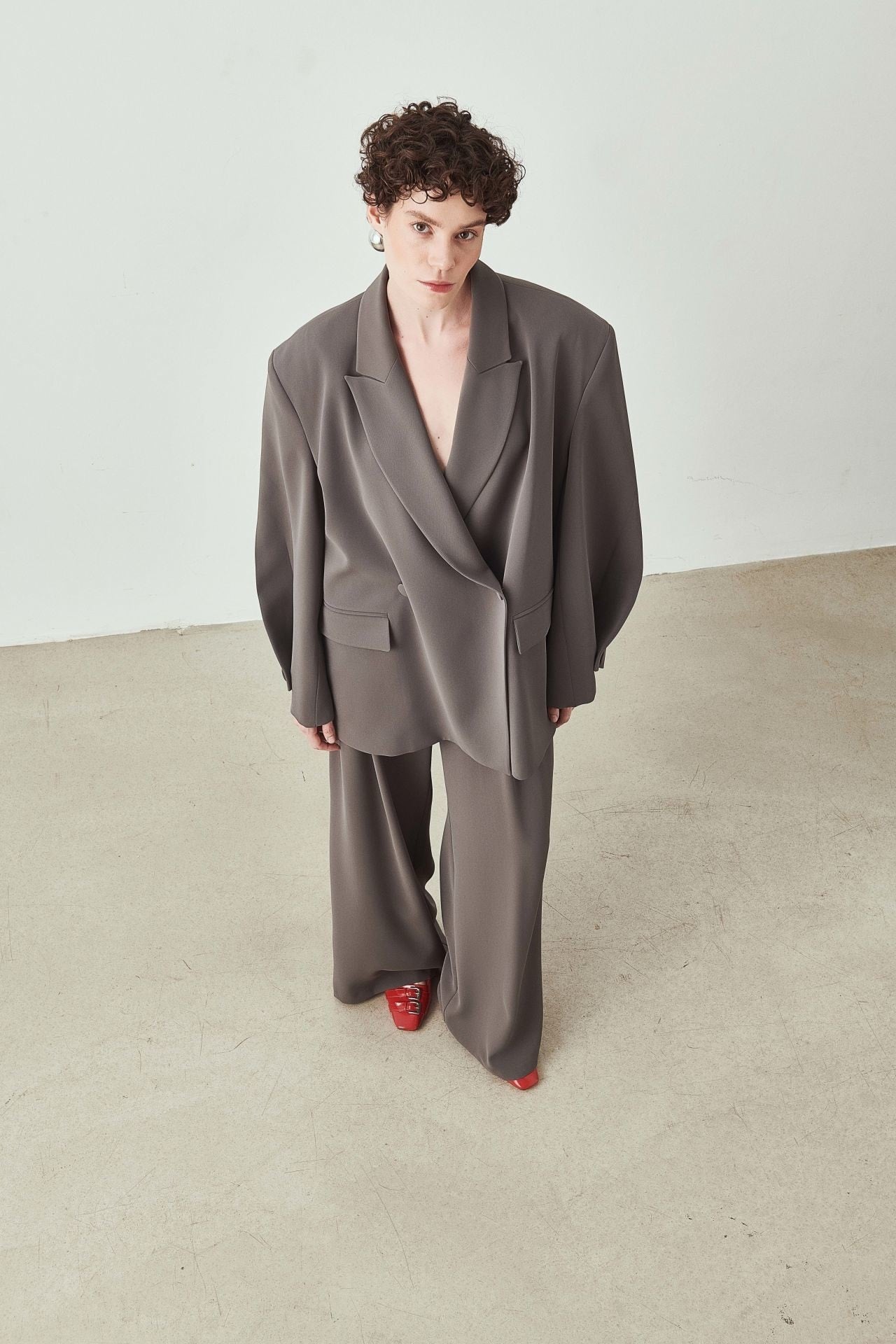 Oversize Kruvaze Yaka Ceket