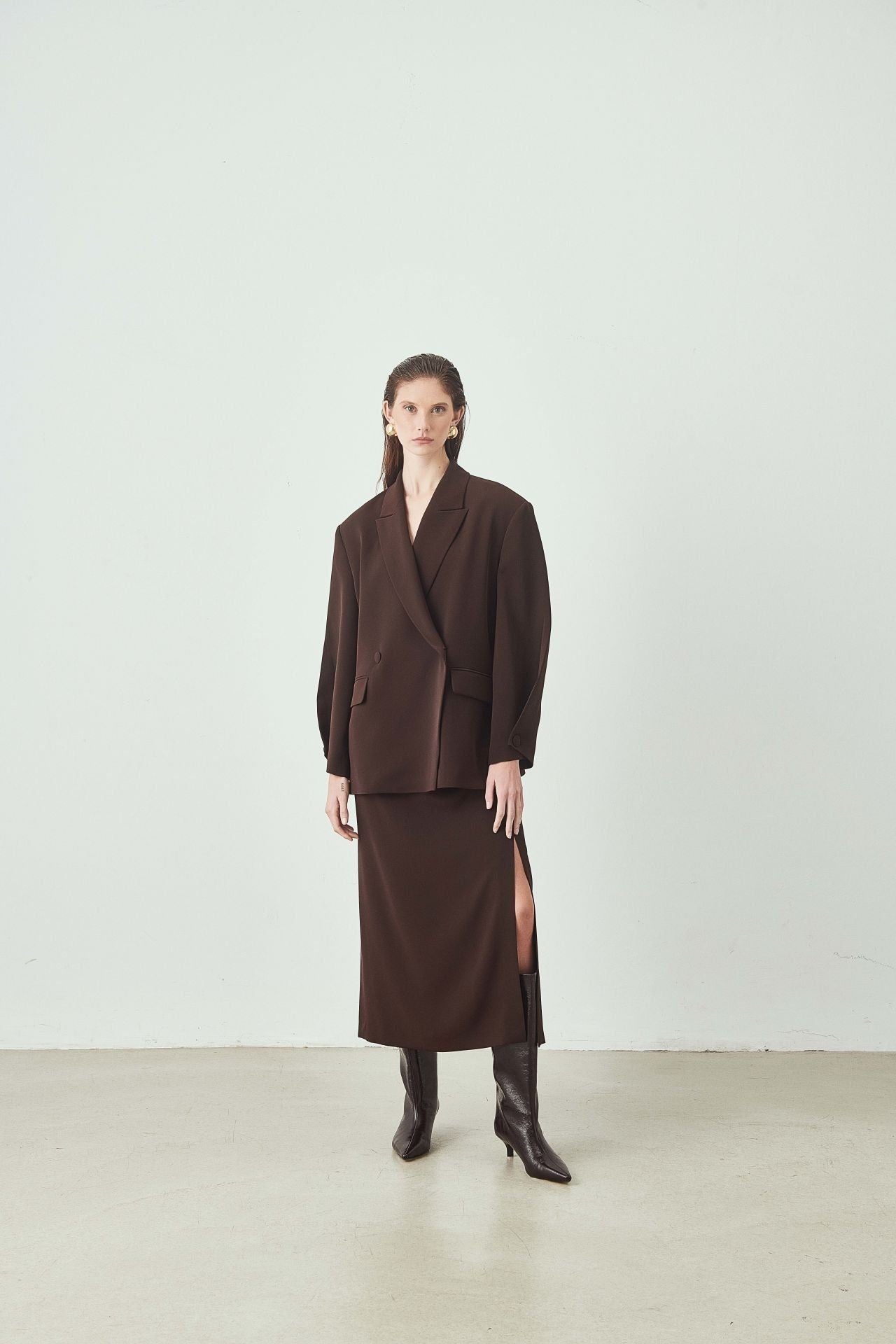 Oversize Kruvaze Yaka Ceket