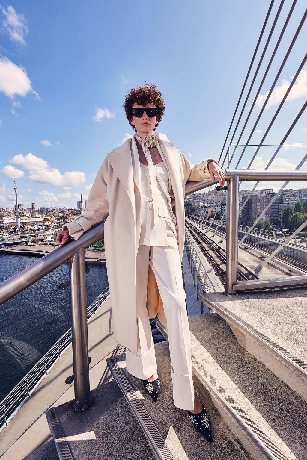 Yüksek Bel İspanyol Paça Pantolon