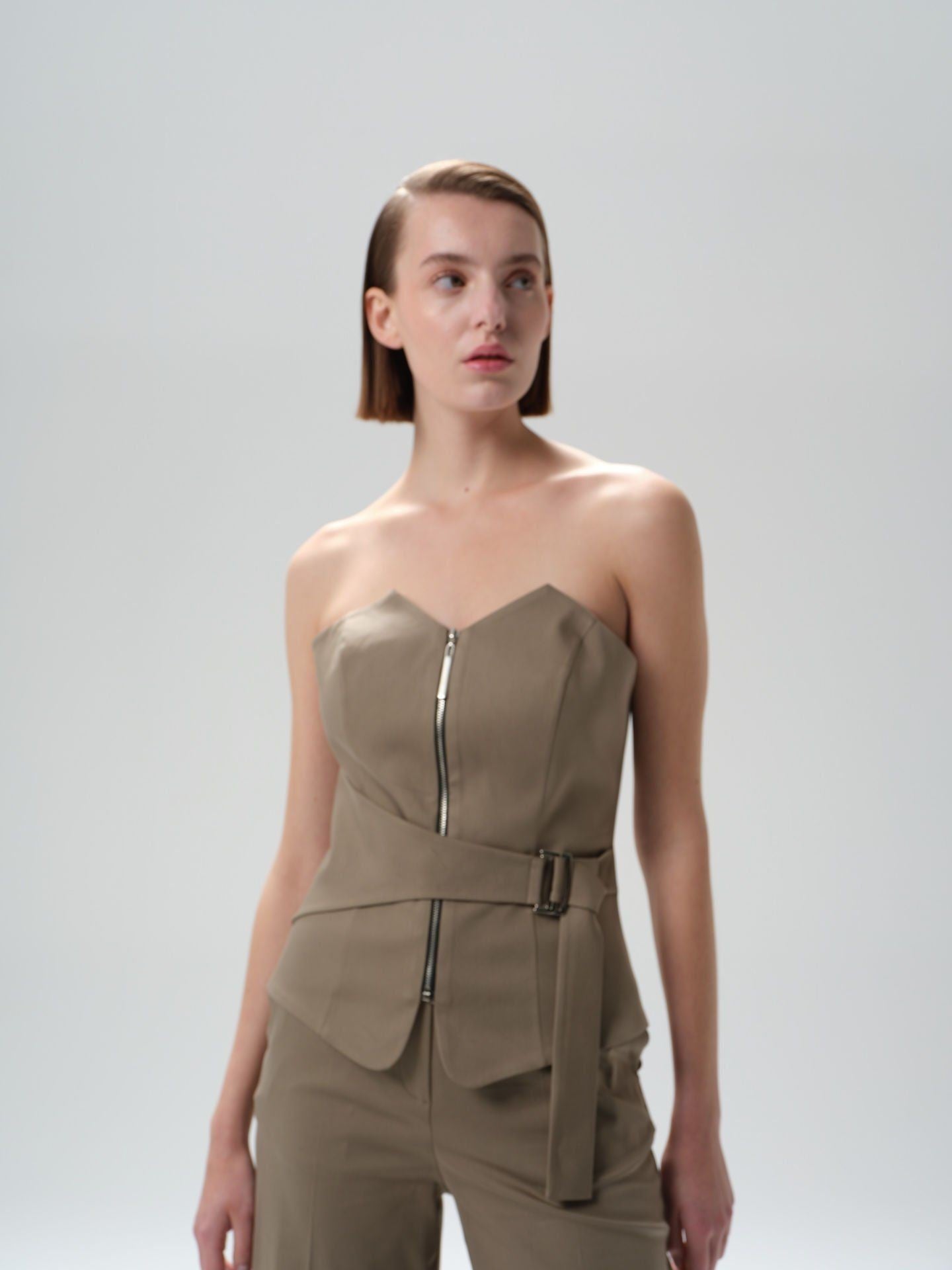 Women's Zipper Detailed Bustier