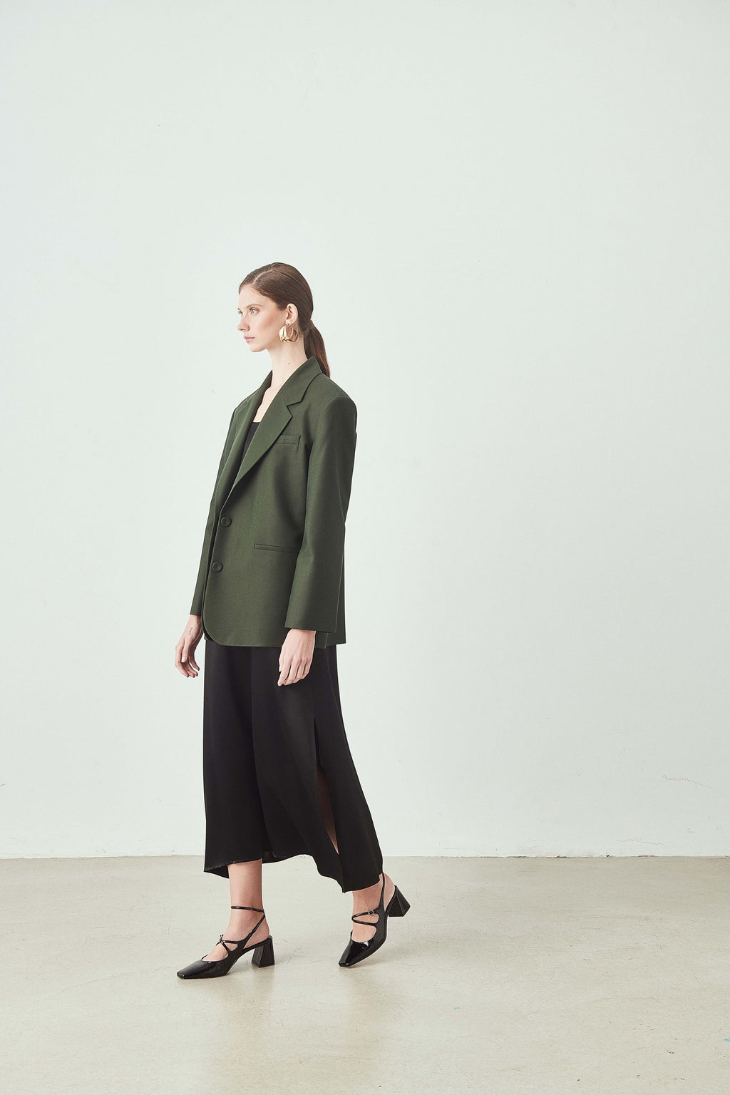 Arka Yırtmaç Detaylı Oversize Ceket