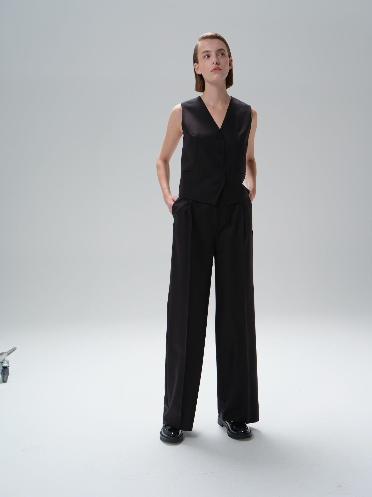 High Waist Pleated Trousers